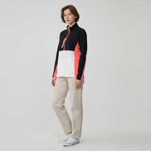 Antigua Black and Coral Women's Jersey Top Size M